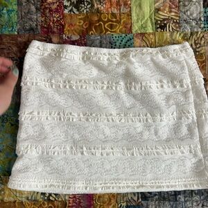 SHEIN White Lace Mini Skirt